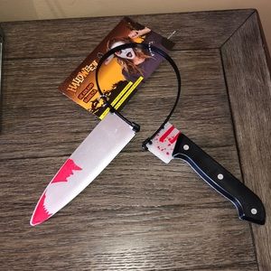 Halloween bloody knife headband new